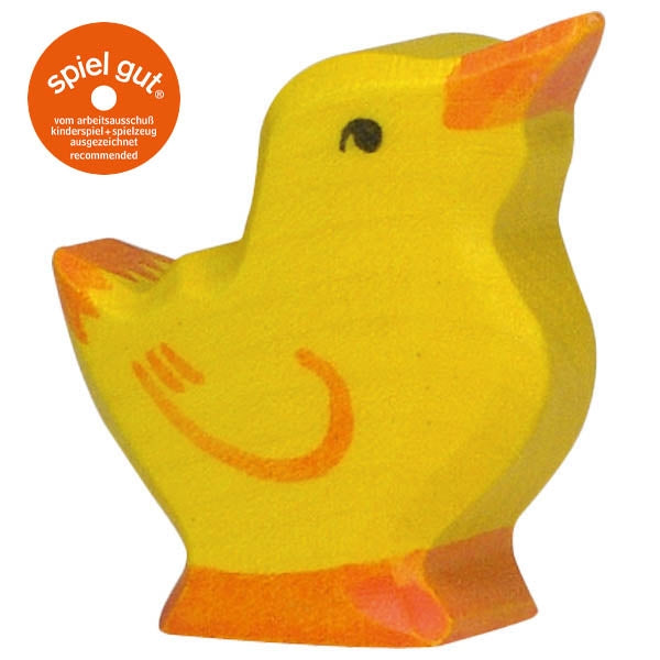 Holztier – Küken, Kopf hoch - handgefertigt aus Ahorn- und Buchenholz