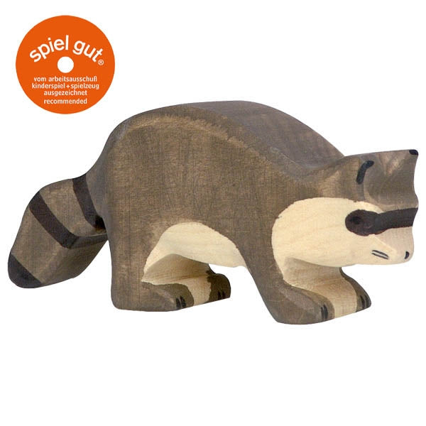 Holztier – Waschbär handgefertigt aus Ahorn- und Buchenholz