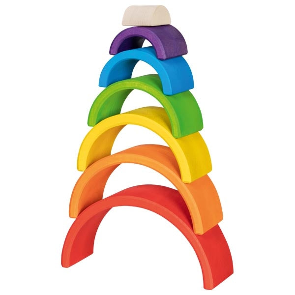 Kleiner Regenbogen aus Holz – Montessori Lernspielzeug (7 Teile)