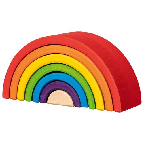 Kleiner Regenbogen aus Holz – Montessori Lernspielzeug (7 Teile)