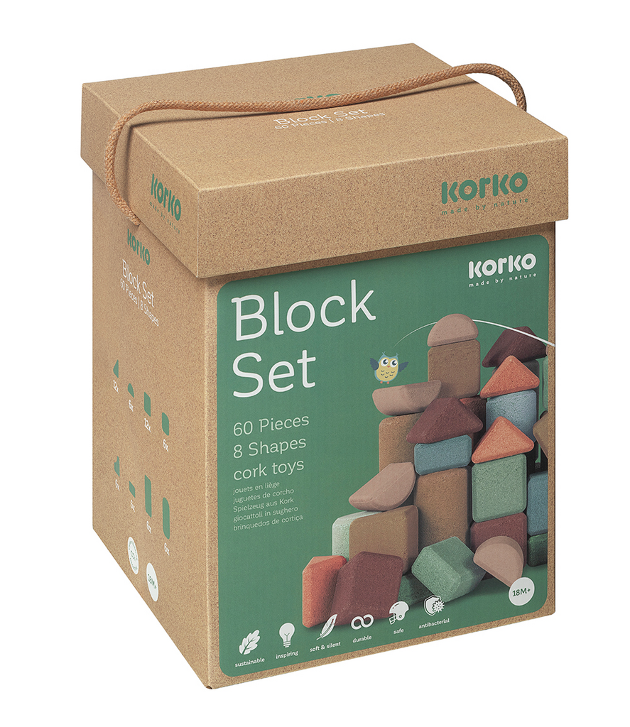 Bausteine (60-teilig) aus Kork - Nachhaltiges Spielzeug
