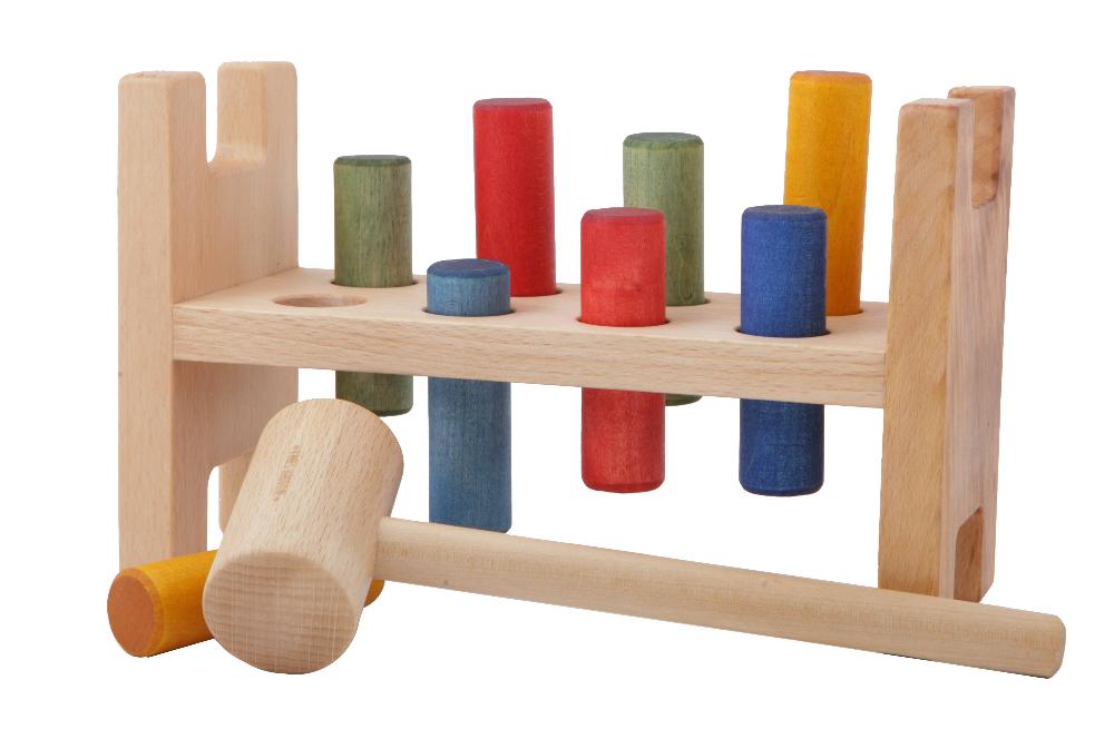 Hape Banc à Marteler En Bois - Jouet Arc-en-Ciel Pour Enfants Dès 12 Mois