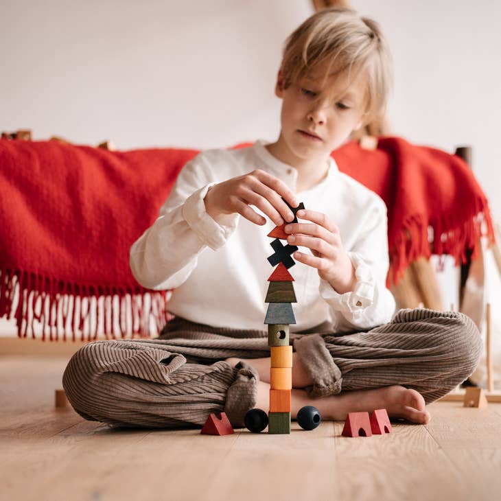 Montessori-Spielzeug Regenbogen Blöcke stapelbar