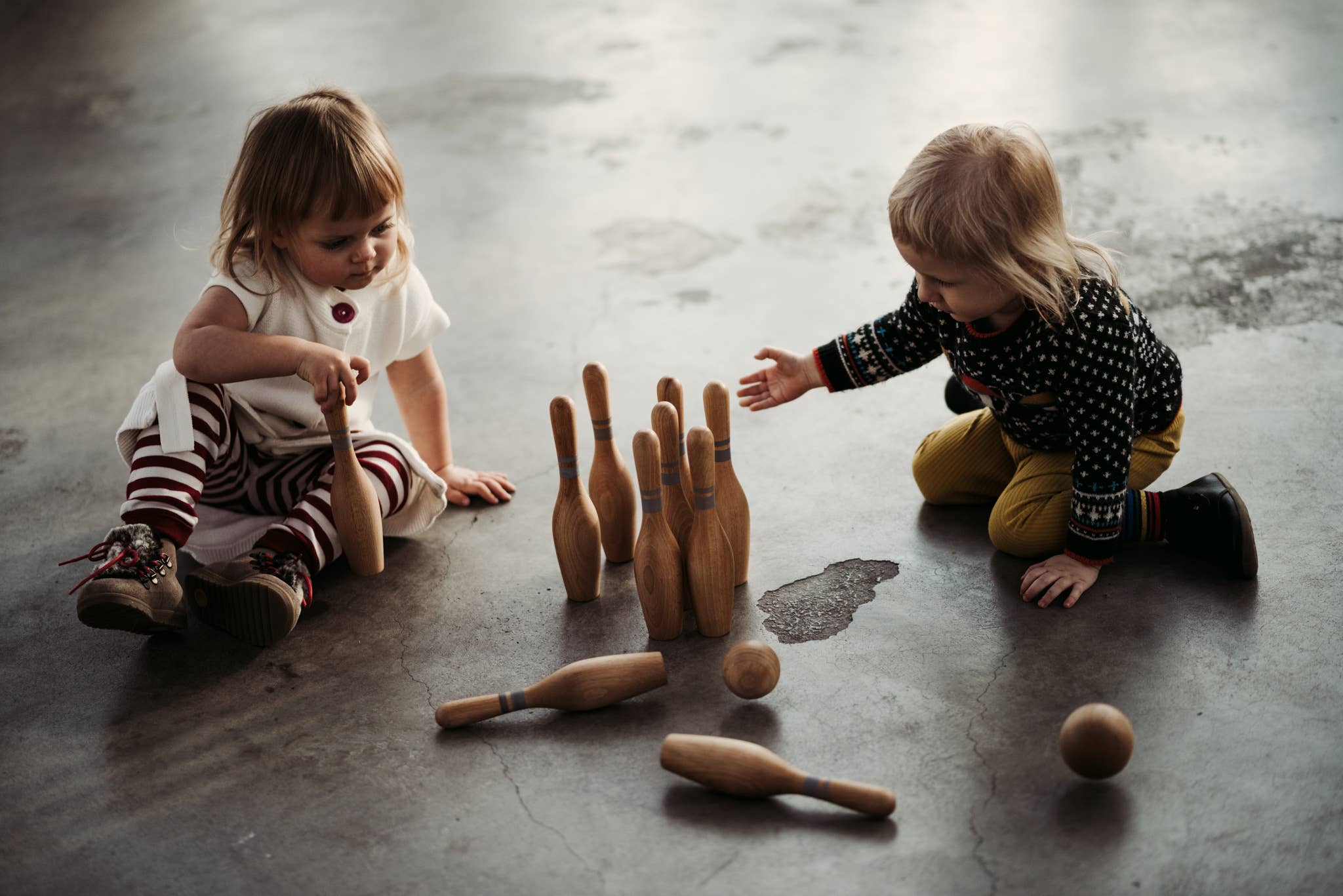 Bowling Natürliches Holzspiel