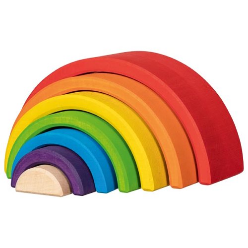 Kleiner Regenbogen aus Holz – Montessori Lernspielzeug (7 Teile)