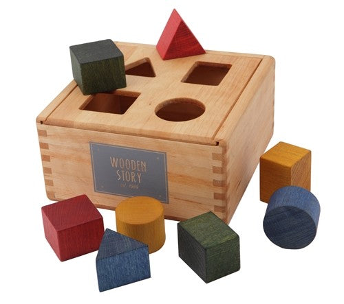 Montessori Sortierbox | Steckbox aus Holz in Regenbogenfarben