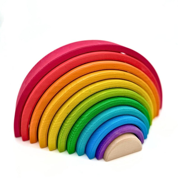 Regenbogen Holz Spielzeug Montessori - 10-teiliger Stapelbogen 18,5cm