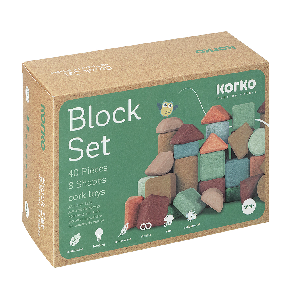 Bausteine (40-teilig) aus Kork - Nachhaltiges Spielzeug