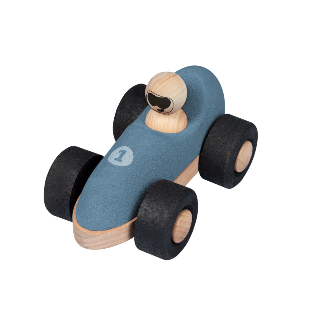 Cork Racer, blau - Schiebefahrzeug aus Kork