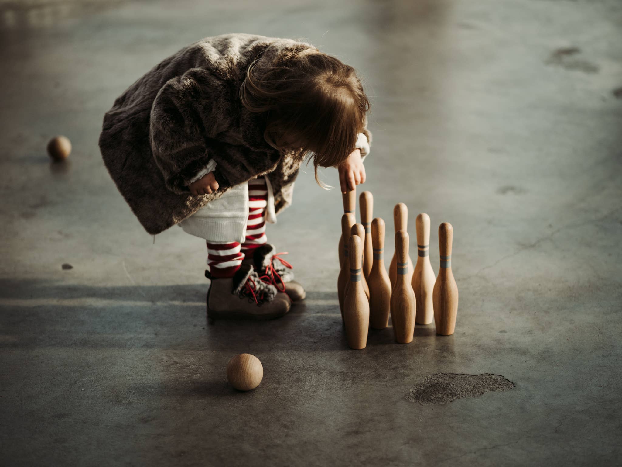 Bowling Natürliches Holzspiel