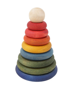 Montessori Runde Stapelpyramide – Regenbogenfarben
