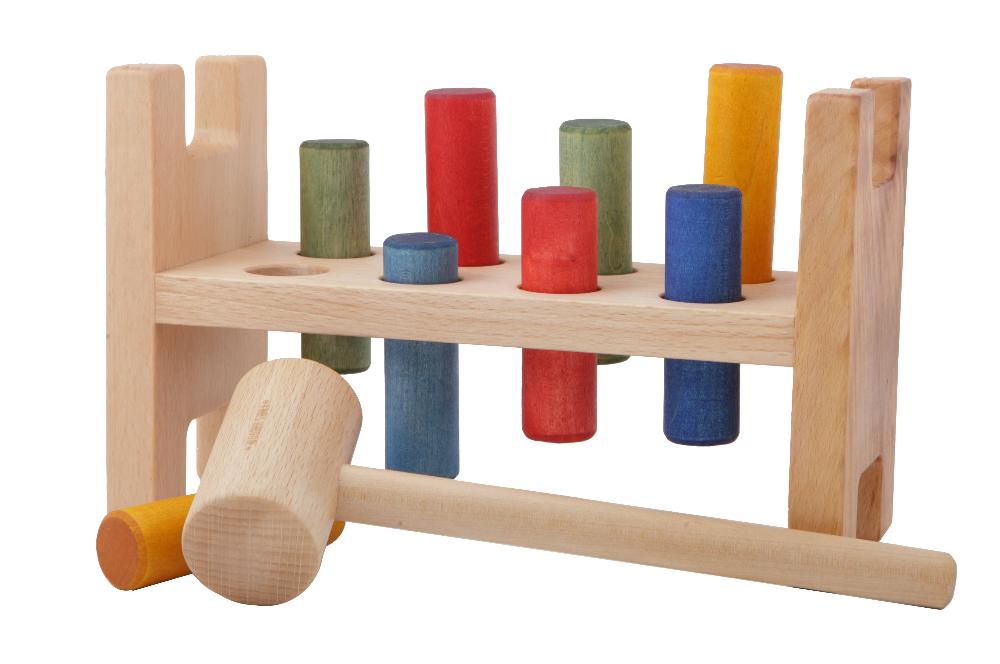 Klopfbank Regenbogen von Wooden Story – komplettes Montessori Holzspielzeug-Set